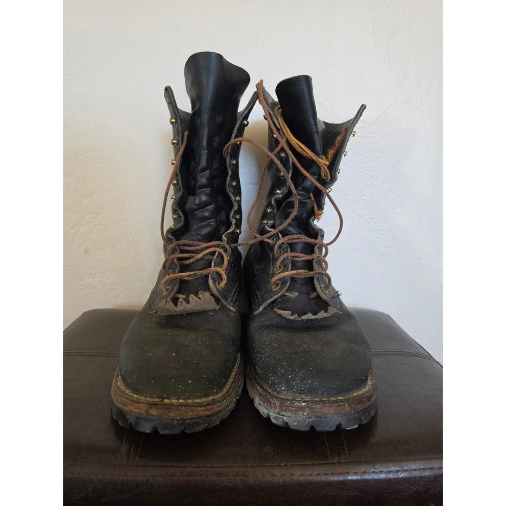 Whites Hathorn Heavy Duty Hi Line Logger Packer Plain Toe Work Boots sz 10 READ